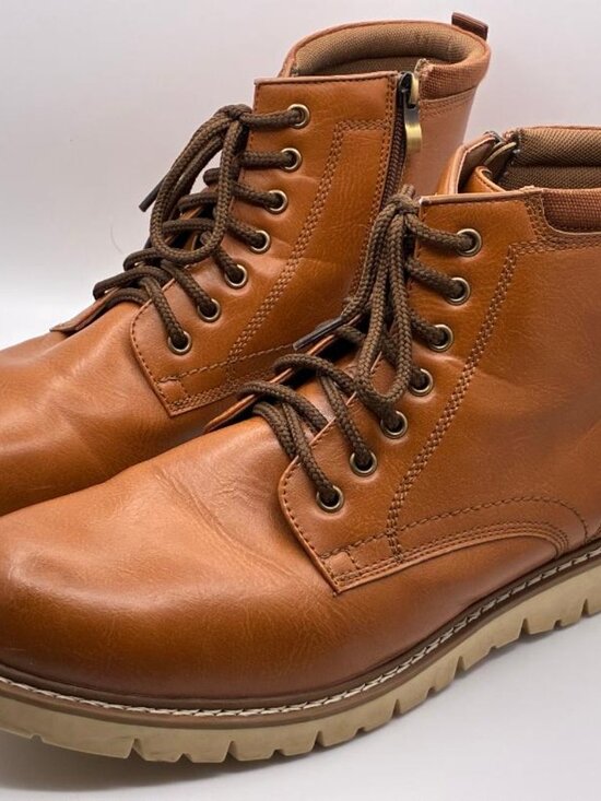 Share STEVE MADDEN Ortholite Chukka Boots Men’s Sz 13 Side Zipper Cognac P-Bower main image 4